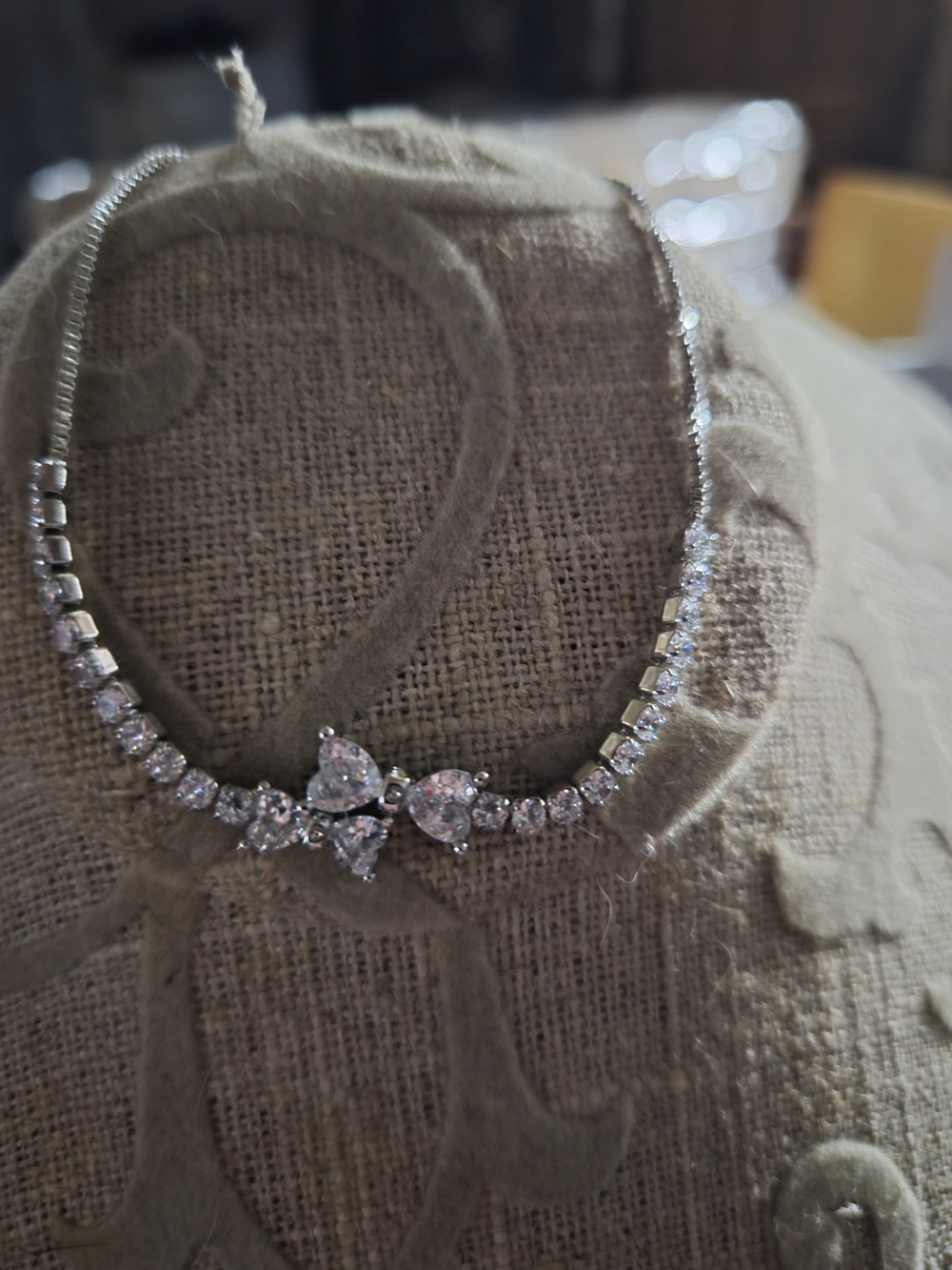 Silver Crystal Tennis Bracelet with Bow Accent - Women Jewelry Bracelets